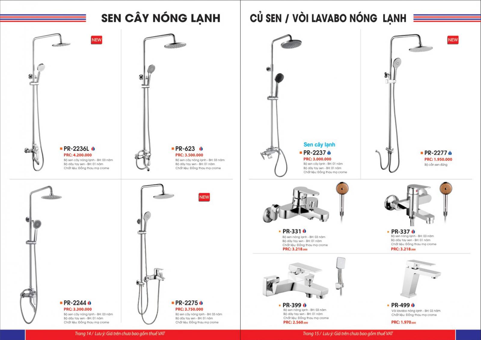 Catalogue và Bảng giá Thiết bị vệ sinh PROXIA mới nhất 2025 /Page 8